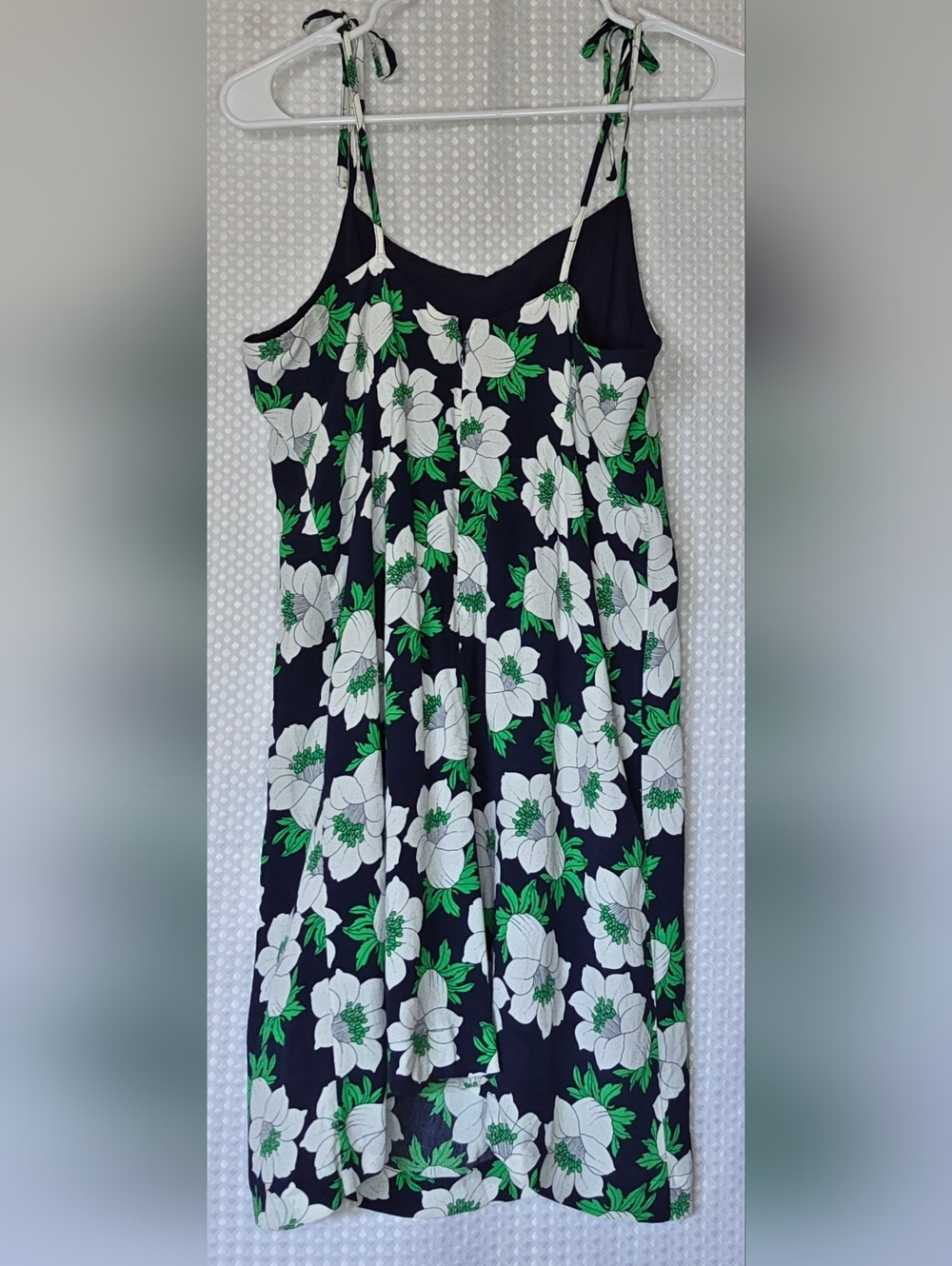 Navy Floral Tie Strap Mini Dress Small 90s Aesthetic - Picture 9 of 11